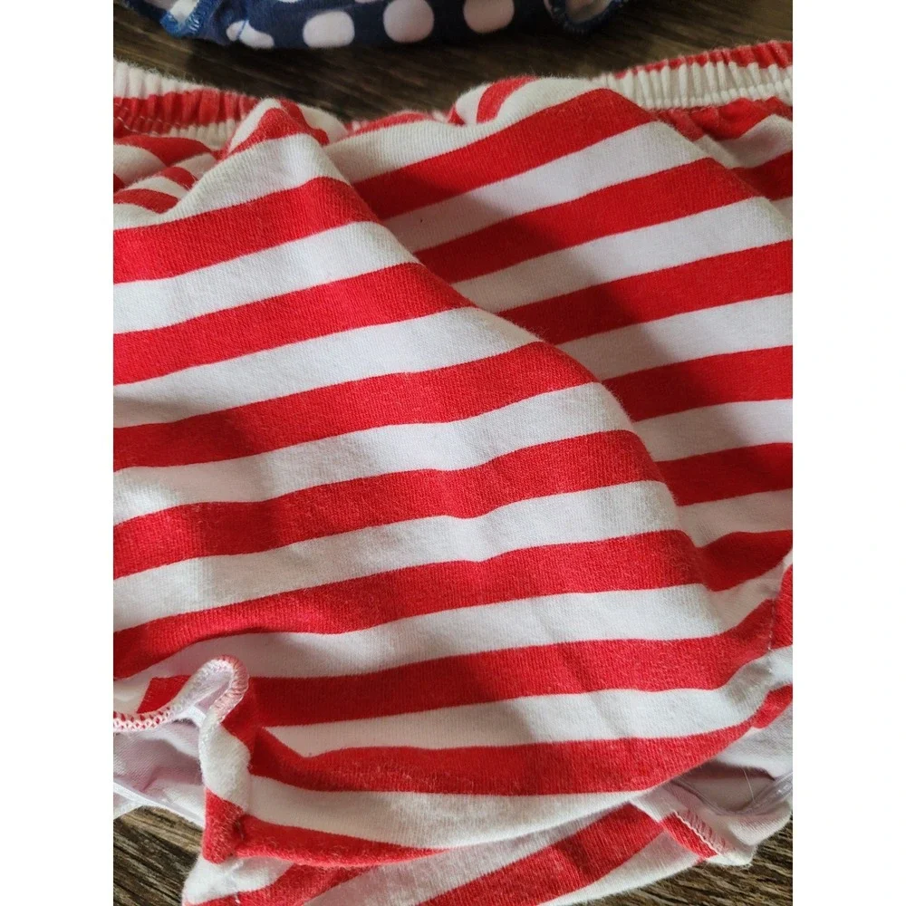 Ruffle Butts Patriotic Diaper Covers 0-6m‎ Red White Polka Dot Stripe Ruffle #6